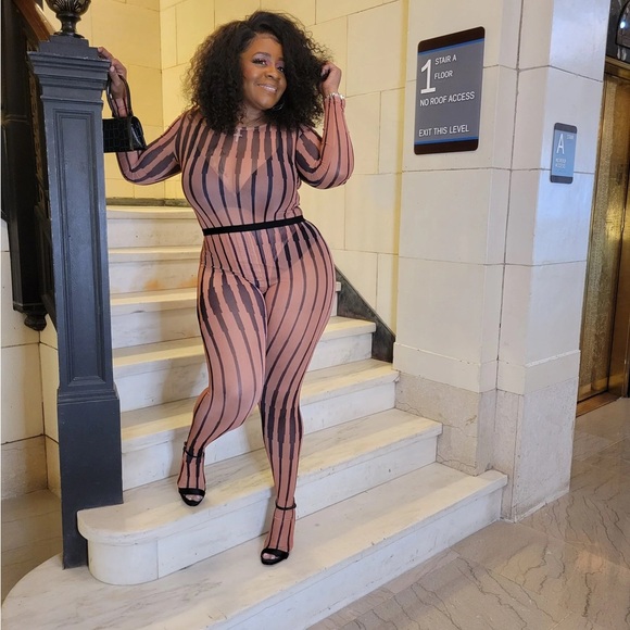 Dolls Kill Rust Ribbed Jumpsuit - Picture 2 of 3